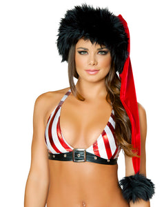 Deluxe Red and Black Santa Hat 