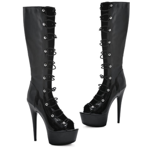 6 PLATFORM ANDKLE BOOT WITH MESH AND LACE UP