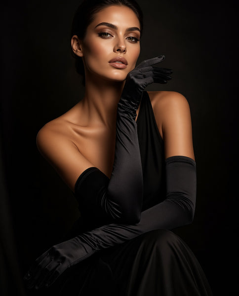 Stretch Long Satin Gloves