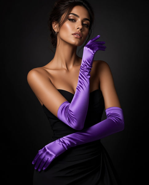 Stretch Long Satin Gloves