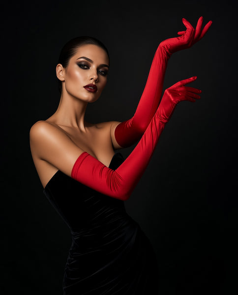 Stretch Long Satin Gloves