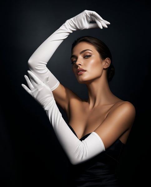 Stretch Long Satin Gloves