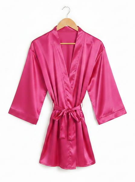 Fuchsia Satin Robe