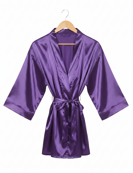 Purple Satin Robe