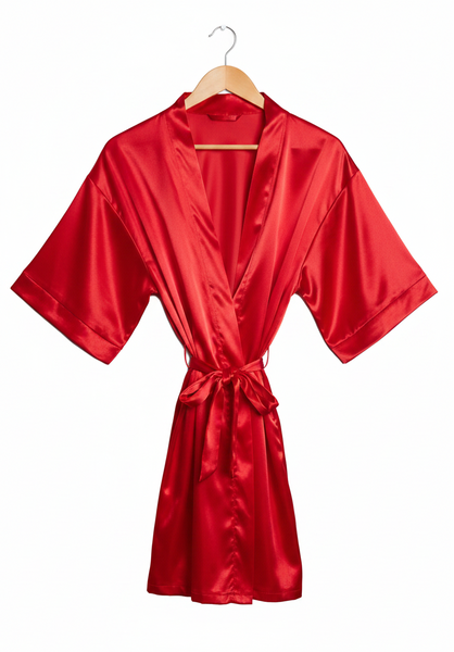 Satin Robe Red