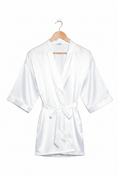 Satin Robe White