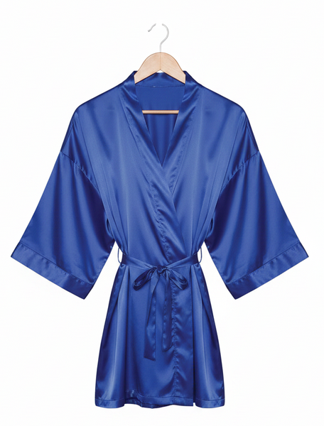 Satin Robe Blue