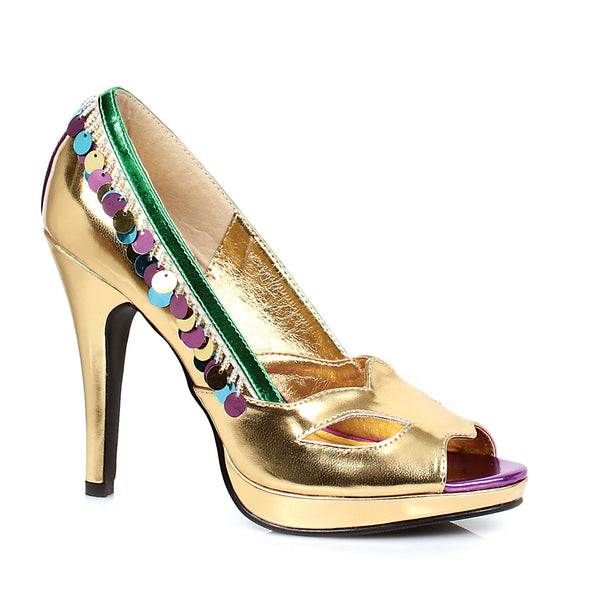 Gold Metallic Peep-Toe Pump, Halloween Shoes