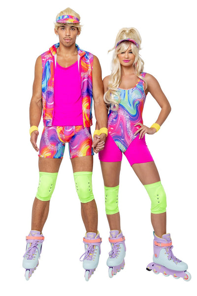 Mens Retro Rollerblade Stud, Ken & Barbie Retro Duo Costume