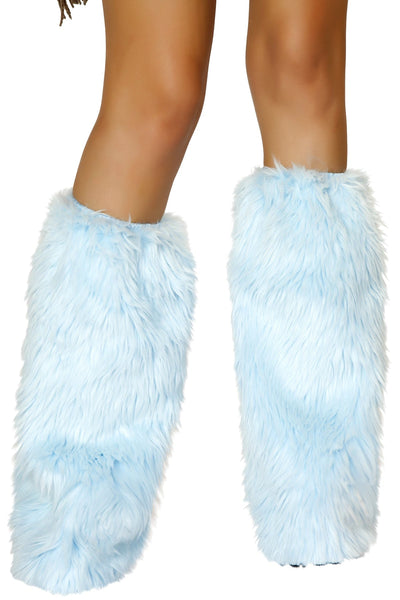 Faux Fur Legwarmers Baby Blue