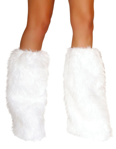 White Faux Fur Leg Warmer
