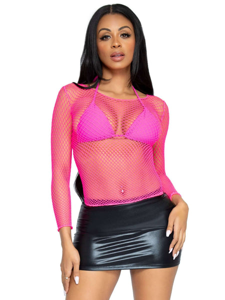 So Chill Fishnet Long Sleeve Top