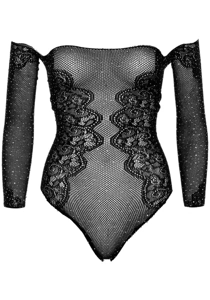 Strapless Rhinestone Lace Bodysuit
