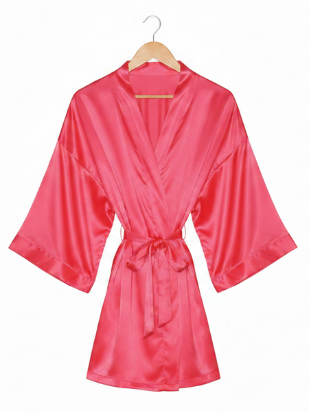 Hot Pink Satin Robe 