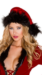 Red and Black Fur Trimmed Santa's Hat