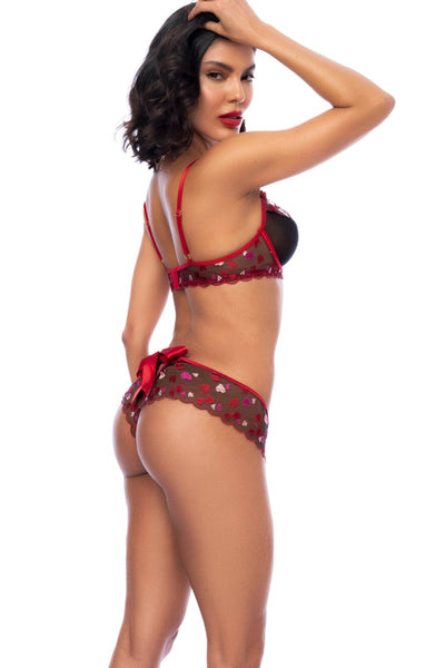 Sweet Heart Bow Bra Set