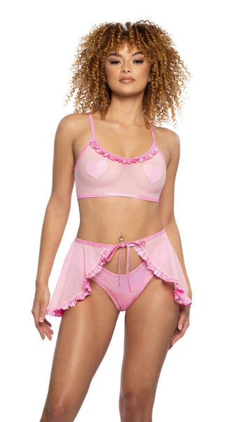 Mesh Ruffle Wrap Skirt JValentine Collection