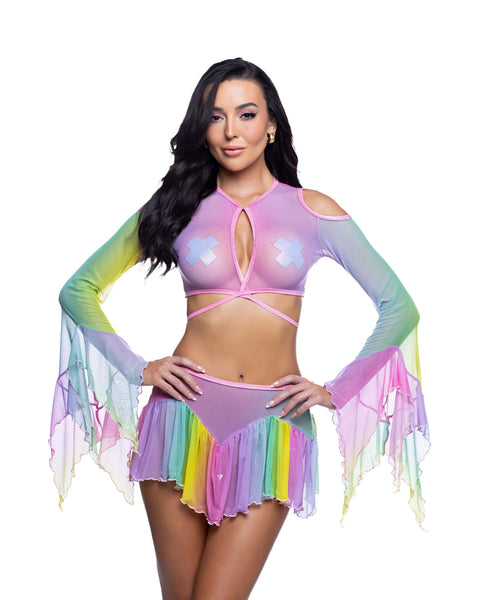 Pastel Flow Top and Skirt Set, JValentine Festival Outfit