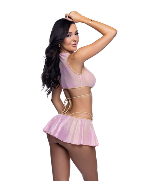Heart Wrap Top and Skirt Set