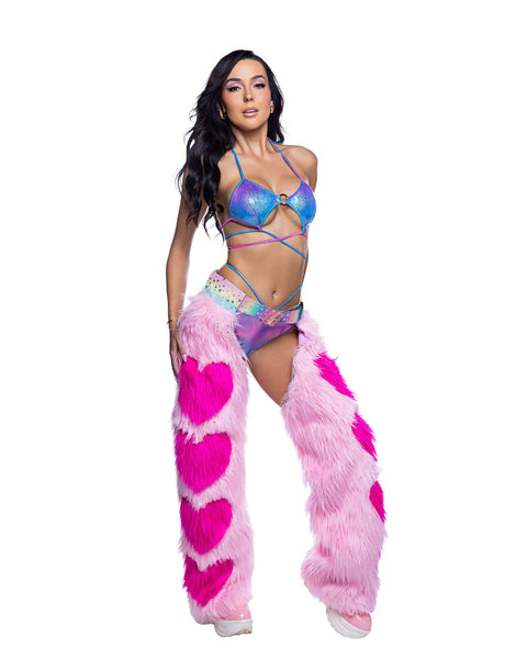 Faux Fur Heart Chaps, JValentine Festival Outfit
