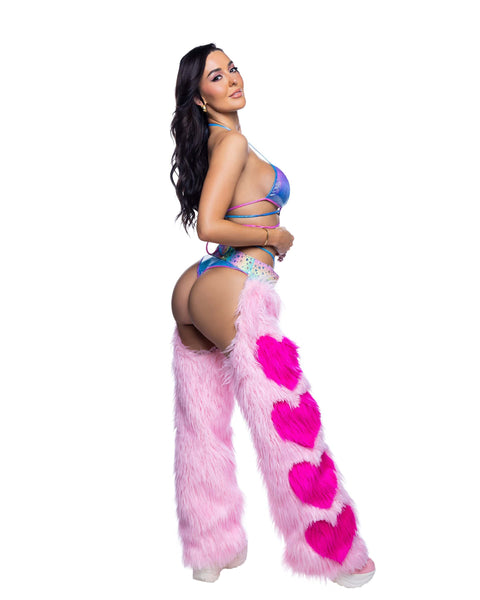 Faux Fur Heart Chaps, JValentine Festival Outfit