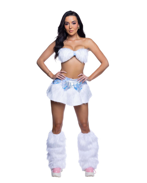 Faux Fur Skirt and Bandeau Top, JValentine Festival Outfit