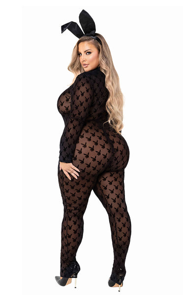 Sheer Playboy Bunny Bodysuit Costume