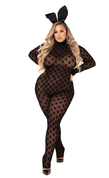 Sheer Playboy Bunny Bodysuit Costume