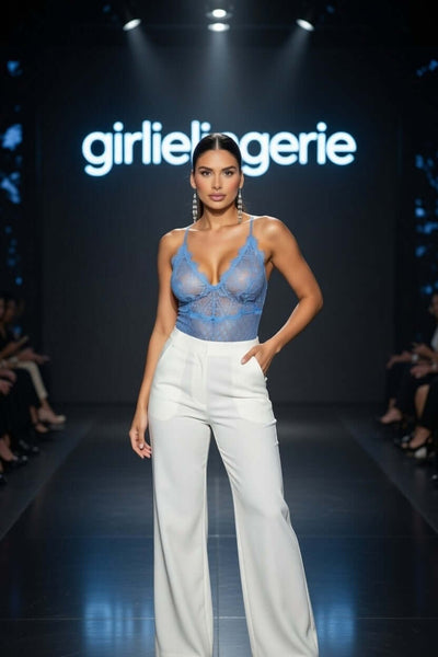 Ultramarine Diamond Mesh Bodysuit