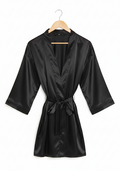 Black Satin Robe