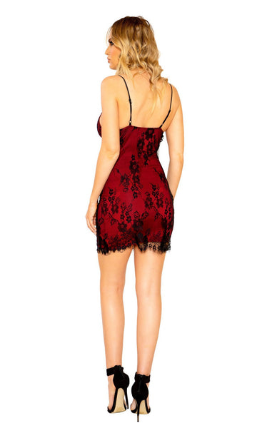 Eyelash Lace Mini Dress with Contrast Color Lining