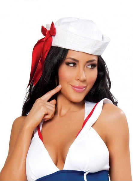 Sailor Hat with Red Ribbon, DIY Sexy Sailor Halloween Costumes Accessories