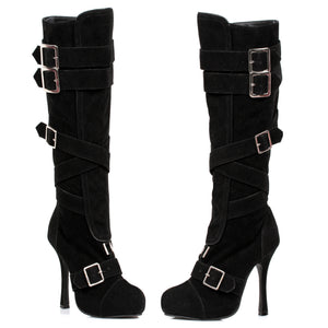 4 Microfiber Knee High Boot With Buckles