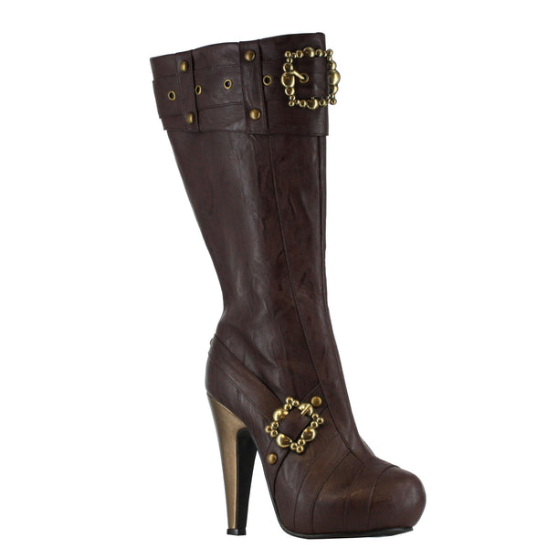 4 Knee High Steampunk Boots With Buckles And Studs