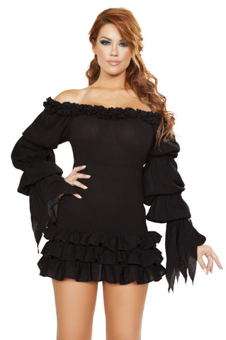 Ruffled Pirate Dress with Sleeves & Multi Layered Skirt