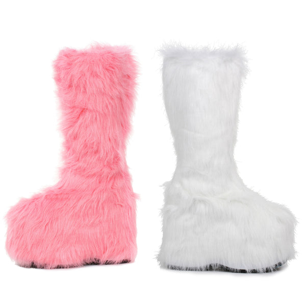 5 Chunky Heel Platform Boot with faux fur