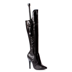 5 Heel Knee Boot With Whip