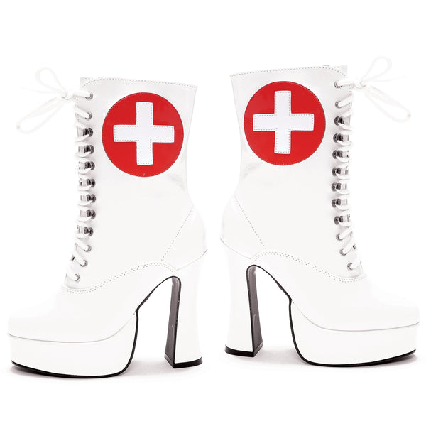 5.5 Heel Ankle Nurse Boot With Inner Zipper