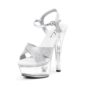 6 Heel Glitter Sandal