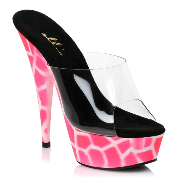 6 Inch Giraffe Design NEON Mule