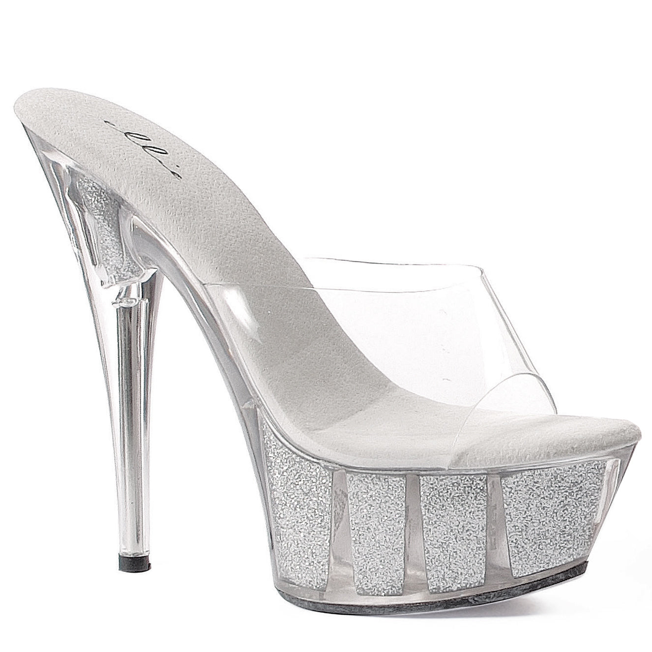 6 Pointed Stiletto Mule With Glitter In Platform