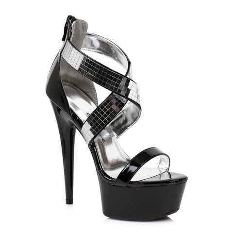 6 Metallic Stiletto Heel Platform Sandal