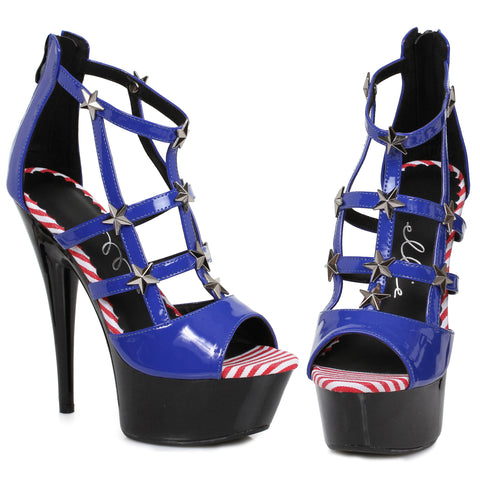 6 Strappy Peep Toe Platform W/Back Zipper