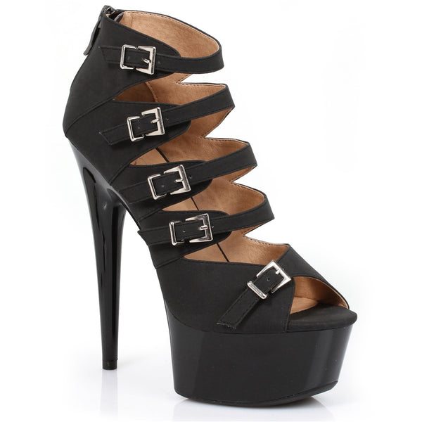 6" Stiletto with Multi Buckle Accents