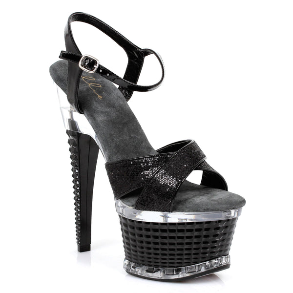 6 Crossed Strap Textured Platform