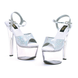 7 Heel Silver Glitter Sandal