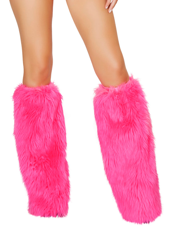 Faux Fur Legwarmers Hot Pink