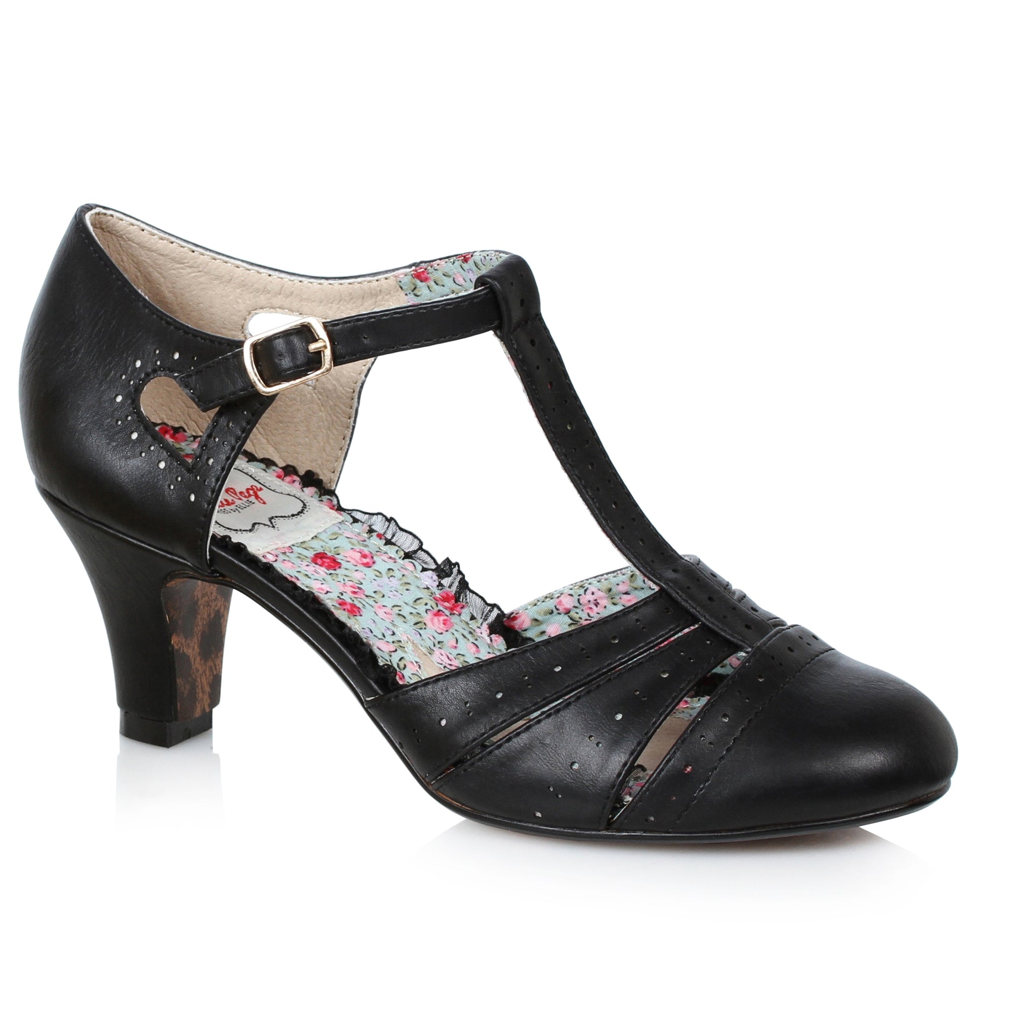 2.5 Spectator Heel With T-Strap And Cutout Detail