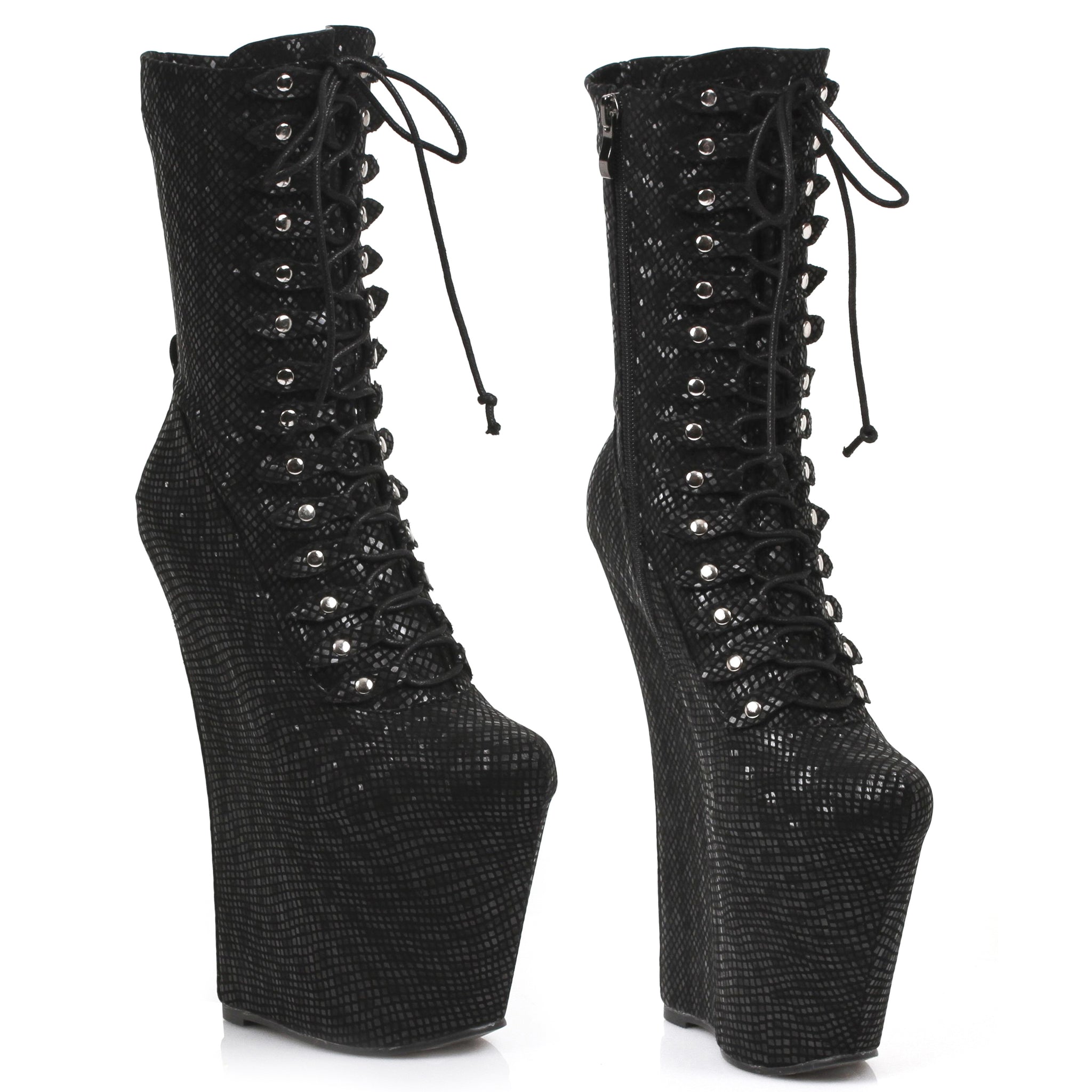 8 inch lace up under knee boot