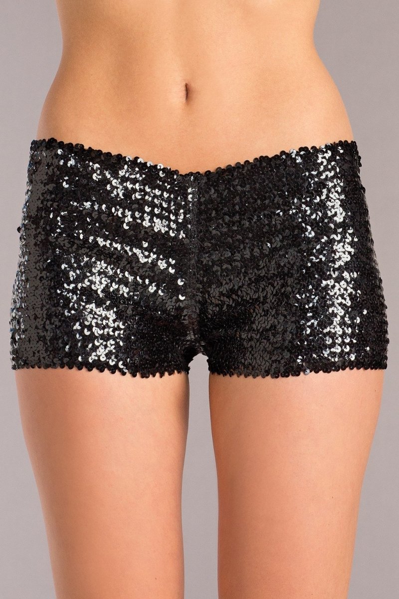 Sequin Booty Shorts Black